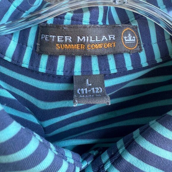 Peter Miller Sumer Comfort Short Sleeve Striped Polo Shirt Boys Size L (11-12) - Picture 3 of 7